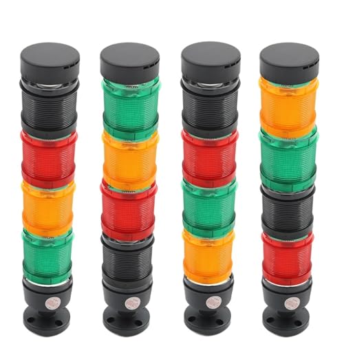 UBJFMAC Multilayer Safety Industrial Stack Light LED LTP Lamps No Buzzer Sound Normal Flash DC 12V 24V AC 110V 220V(3 Layer 12V)