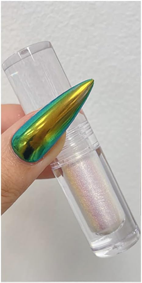 Polvo de uñas cromado, efecto aurora, efecto espejo, sirena perla, purpurina, iridiscente, esmalte de uñas de gel para arte de uñas, manicura y