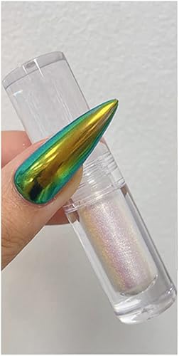 Polvo de uñas cromado, efecto aurora, efecto espejo, sirena perla, purpurina, iridiscente, esmalte de uñas de gel para arte de uñas, manicura y