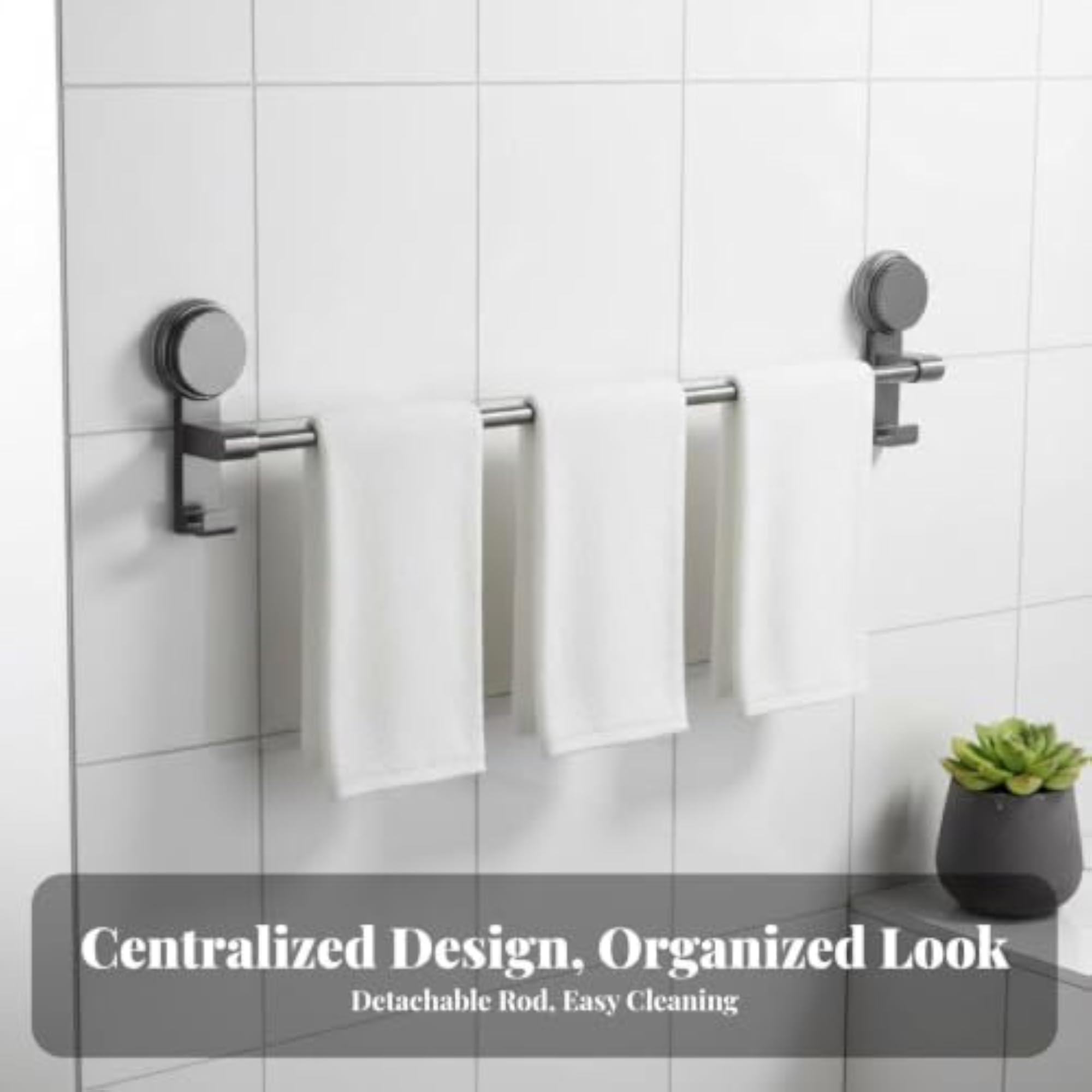 Suction Cup Double Towel Bar for Quick Installation