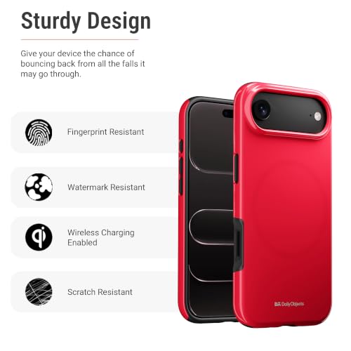 Image of DailyObjects Enamel Bumper MagSafe Case for iPhone Air Compatible with Mag-Safe Wireless Charging | Red Hybrid Magnetic Back Cover