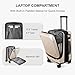 LEVEL8 Grace Carry on Luggage with Front Compartment, 20 Inch Expandable Hardside Suitcases with Wheels, Abs+Pc Harshell Spinner Luggages with Tsa Lock, Travel Bag for Women Men, Champagne