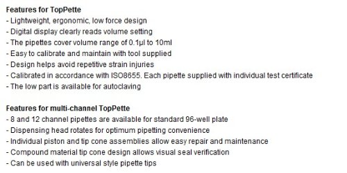 Gowe® 8-Channel Adjustable Toppette Pipettor 0.5-10ul, 0.1?l