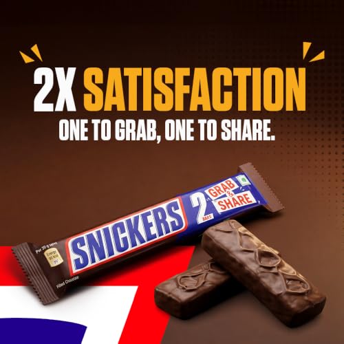 Image of Snickers Duo Peanut Filled Chocolate Bar, Two Bars Inside, Nutty Chocolate Bar.