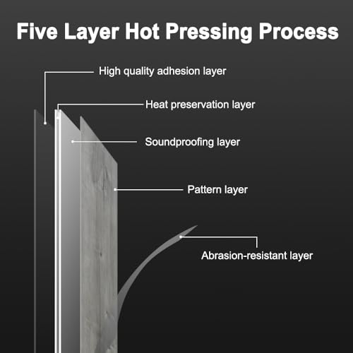 Image of Peel and Stick Floor Tile, 36inx6in, 101 Sq.Ft, Natural Grey Wood Grain Look, Self Adhesive and Waterproof for Transfer Bathroom, Kitchen, Living Room, Bedroom(70 PCS)