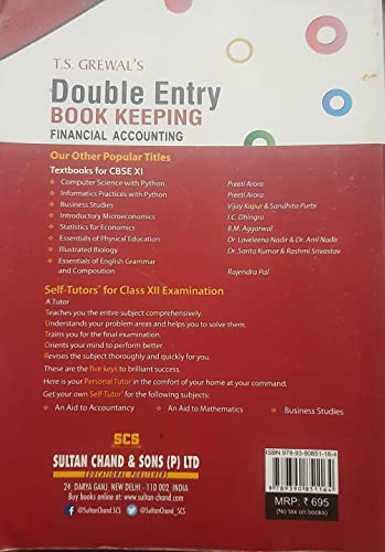 Image of T.S. Grewal's Double Entry Book Keeping: Financial Accounting Textbook for CBSE Class 11 (as per 2022-23 syllabus)