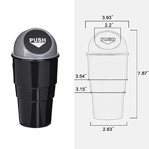 Image of Cup Holder Trash Can, Leakproof Car Trash Can with Lid, Trash Bin for Car Accessories, Mini Garbage Bin Organizer for Automotive Office Home Kitchen, Applicable to Women and Men