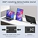 FLYTOCCA Portable Monitor, 16 Inch 1200P FHD, Horizontal and Vertical with Kickstand, Plug&Play, Built-in Speakers, Ultra-Thin Zero Frame,Travel Monitor for Laptop with Premium Smart Cover