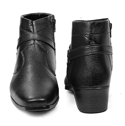 Image of BXXY Men's 2 Inch Heel Height Increasing Formal Ring Buckle Zipper Boots