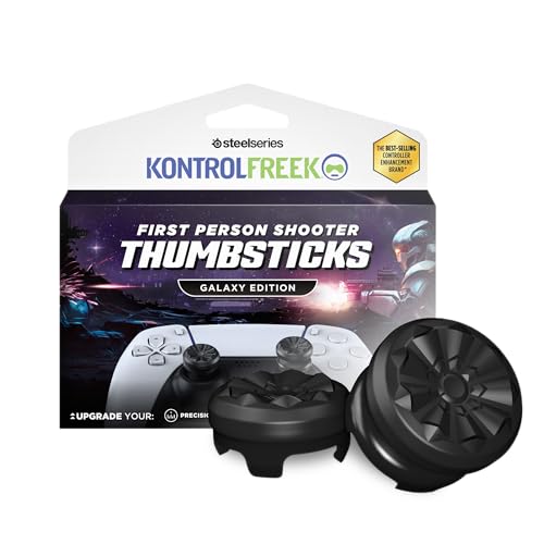 KontrolFreek FPS Freek Galaxy Black for PlayStation 4 (PS4) and PlayStation 5 (PS5) | Performance Thumbsticks | 1 High-Rise, 1 Mid-Rise | Black (Limited Edition)