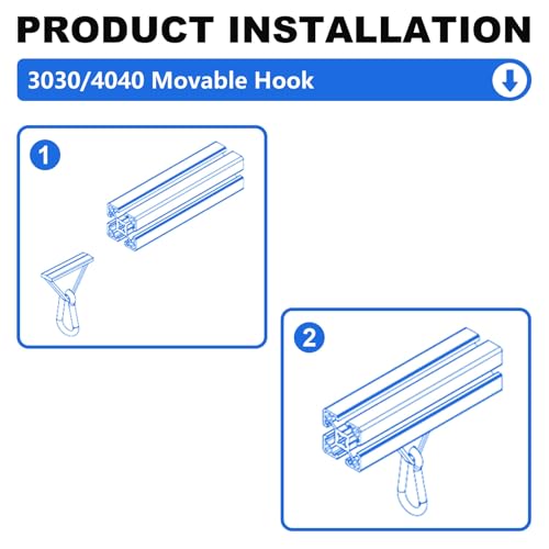 Image of 12 Pack 3030 /4040 Extrusion Sliding Hook for 30 /40 Series T-Slot V-Slot Aluminum Extrusion Hardware Accessories Black