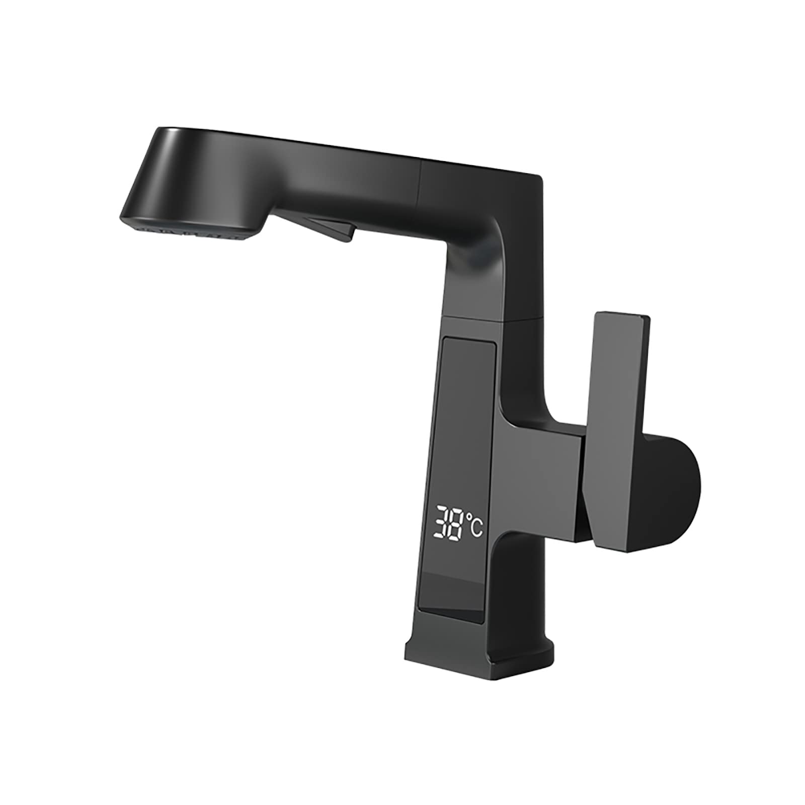 Robinet de lavabo en laiton relevable à commande fluide noire