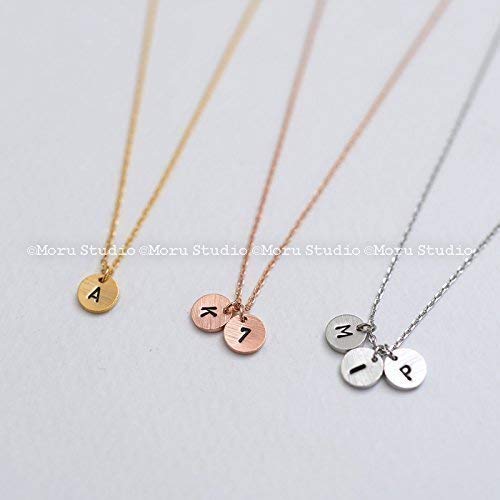Personalized Mini Initial Coin Necklace 