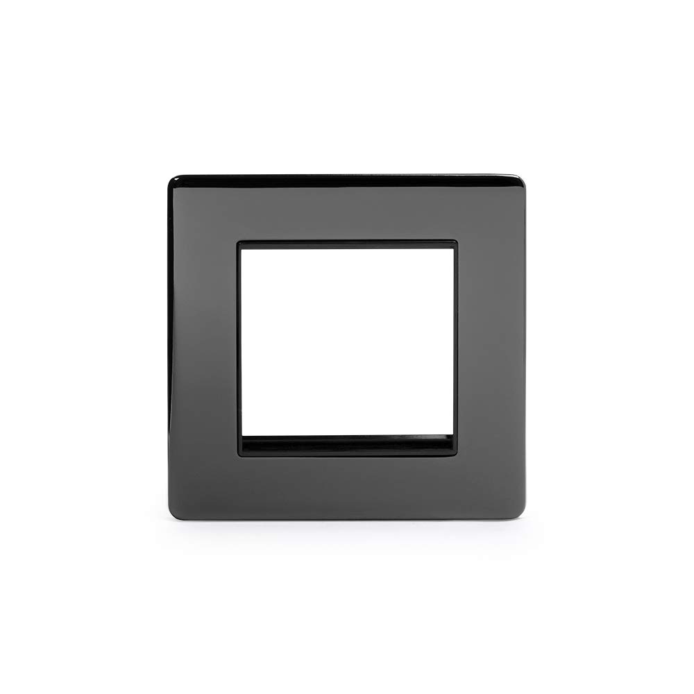 Soho Lighting Black Nickel 1 Gang Euro Module Faceplate Blk Ins Screwless