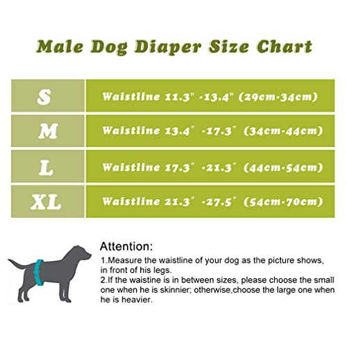 Image of Male Dog Diapers Washable Dog Belly Bands Reusable Doggie Wraps - Pack of 3 (Cow, Medium(13''-17''))