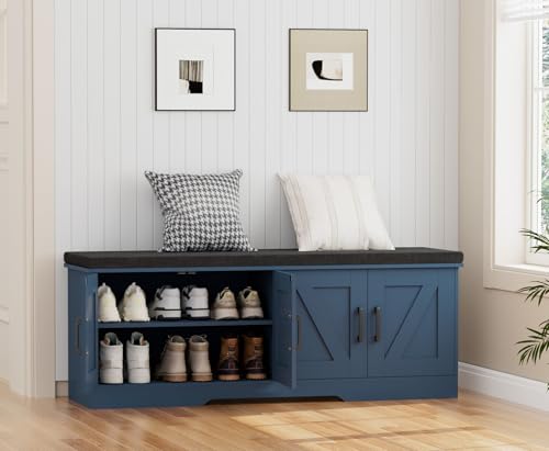 image for HOMSHO 2-Tier Storage Bench, 47.2