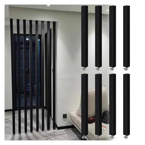 Poste divisor de habitación de listones de madera de altura ajustable, pantalla de división de 4 pies a 10 pies para el hogar, oficina, hotel, rejilla decorativa hueca de techo a suelo, instalación