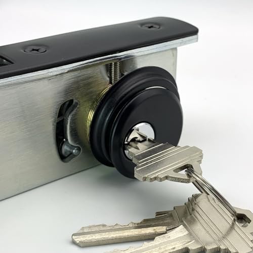 Commercial Door Lock with Deadbolt ,Storefront Door Mortise Lock,Swing Deadbolt & Cylinder Combo, with Key for Aluminum/Zinc Alloy Shop Doors,Black 1-1/8" Backset by Chmaanwlkj - Used condition - Image 4