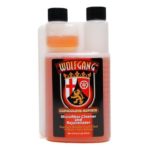 Wolfgang Concours-Series Microfiber Cleaner & Rejuvenator, WG-1200, 16 Oz. Bottle, Clean-Rinsing Laundry Detergent for HE Washing Machines, Concentrated Formula