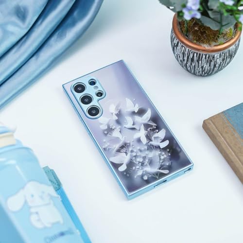 Image of Peeperly Back Cover Case for Samsung Galaxy S23 Ultra Scratch Resistant Anti-Slip TPU Shockproof Protective Durable Serene Peace Dove Design Case for Girls & Women