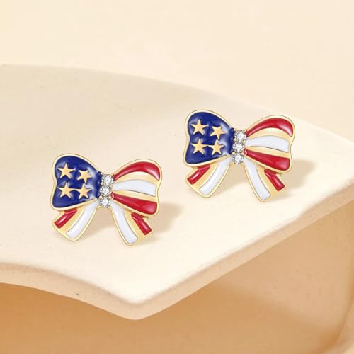 Image of Rhinestone Brooch Pins for Women, Vintage Crystal Enamel Brooches, American Flag Pin Patriotic Lapel Pins Gift for Suit Clothes Bag Accessories