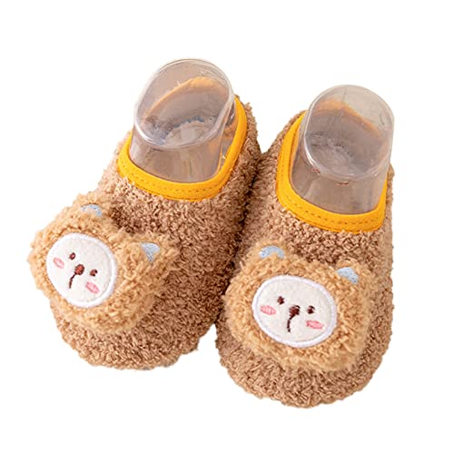 Chaussures De Sport Enfants Infant Toddler Shoes Garçons Filles Bébé Chaussures Soft Sole Slip on Shoes Animal Decorer Toddler Shoes Chaussures De Sport pour Garçon (Coffee, 18-24 Months)