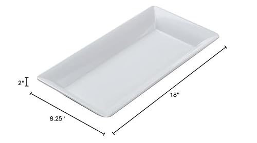 Miniatura 3 de American Metalcraft MEL23 Bandeja rectangular de melamina de la colección Endurance, 18-pulgadas, color blanco