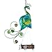 Bits and Pieces - Colourful Peacock Wind Chimes - Metal and Glass Hanging Sculpture and Chimes - Add Musical Charm to Any Outdoor Area