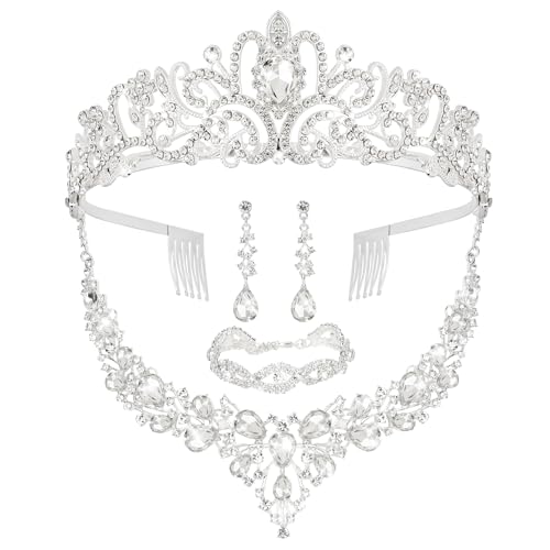 CIEHER 4/5 Pieces Women Jewelry Set - Dazzling Crown +