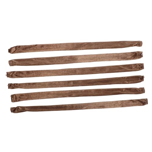 HOLIDYOYO 6 Fundas de Terciopelo para Cadena de Lámpara Colgante, 0.6 M Marrón, Cubiertas Decorativas y Protectoras de Cable Cremallera para Gestión y Protección de Cables Eléctricos, 6