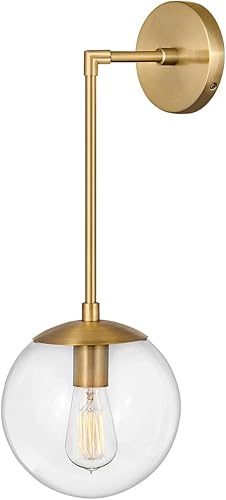 Miniatura 10 de Hinkley Warby Collection One - Aplique de pared ligero, zinc envejecido Zinc Añejado,Latón Heritage con vidrio blanco,Heritage