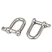 Aexit 2PCS Stainless Chain & Rope Fittings Steel Wire Rope Fastener Bow Shackles 5mm Wire Rope Clips Male Thread