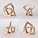 Modern Geometric Cube Decorations - Gold Knot Statues for Home, Bookcase, Tabletop, Console, Entryway & Dining Table Centerpieces