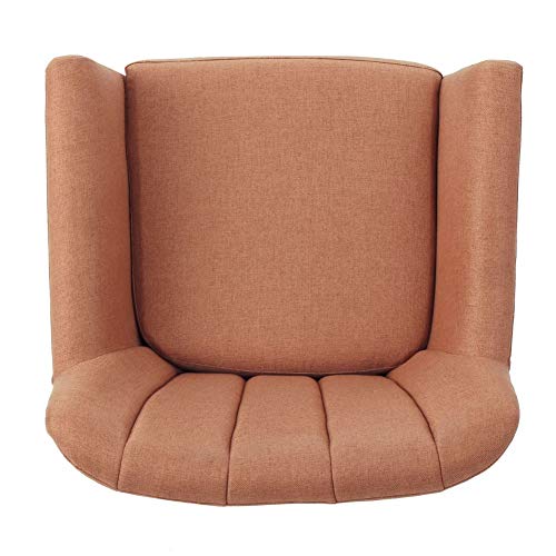 Christopher Knight Home Merel Mid-Century Modern Fabric Club Chair, Orange / Natural #TOP5