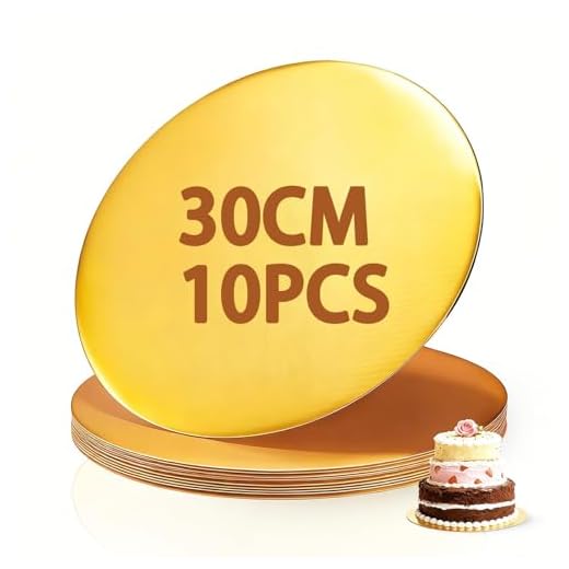 XRXYMQ 10 Stück Cake Board 30 Cm 12 Zoll Tortenplatte Gold Tortenretter Wasserfeste Tortenunterlage Rund Wiederverwendbar Tortenboden Ölresistente Cakeboard für Geburtstage Hochzeiten Konditoreien