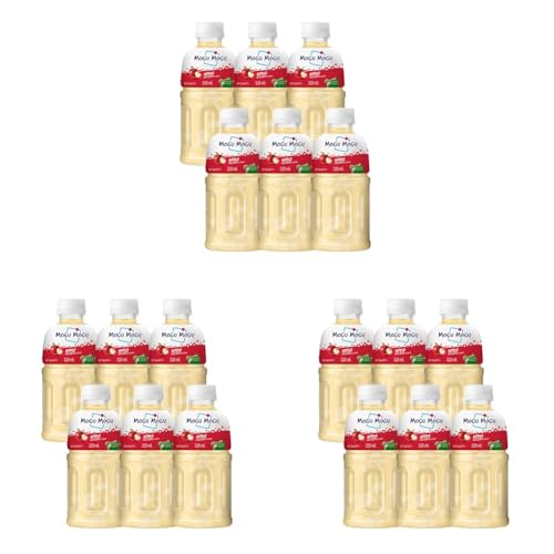 Image of Mogu Mogu Apple Juice Drink with Nata de Coco Jelly 320ml (Pack of 18)| Refreshing Tropical Thai-Made Sip & Chew Beverage