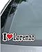 JINTORA - Voiture Autocollant I Love Heart - J'aime de Coeur 15 cm - I Love Lorenzo - Camion fenêtre portatif - Sticker avec Le nom de l'homme Femme Enfant