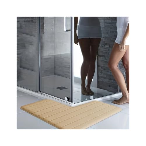 Tapis de bain d'angle en microfibre douce pour éviter les glissades au bain - 2