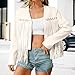 ZWRXW Fringe Jacket Women Faux Suede Vintage Cowgirl Western Jacket Fashion Cropped Fringe Coats Country Concert Outfits