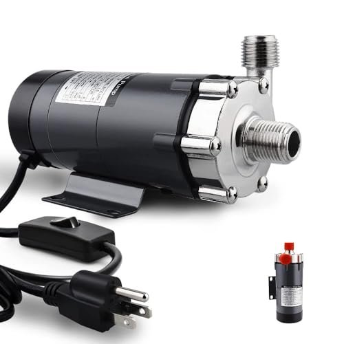 FERRODAY Brewing Wort Pump - Magnetic Drive, Stainless Steel...