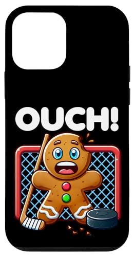 Carcasa para iPhone 12 mini Funny Hockey Gingerbread Man Christmas Holiday Portero