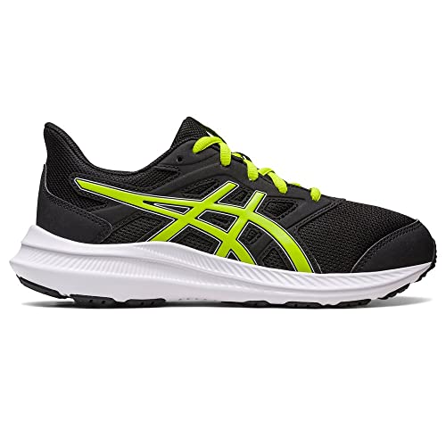 ASICS Unisex Kinder Jolt 4 Gs Sneaker, Black Lime Zest, 32.5 EU