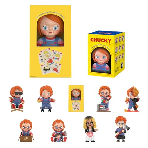 POP MART Chucky Franchise Series Figurines de boîte aveugle, jouets de collection, décorations effrayantes pour la maison, vacances pour filles et garçons,...