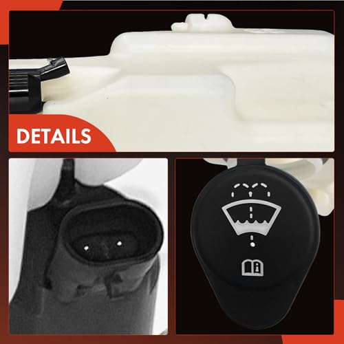 A-Premium Washer Reservoir Compatible with Chevrolet/GMC/Oldsmobile Models - 1995-2005 Blazer, 1994-2004 S10, 1994-2004 Sonoma, Jimmy, Bravada, with (Cap/Washer Pump/Hose/Bracket) by A-Premium - Image 8