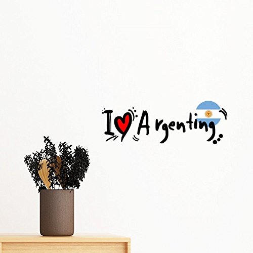 Sticker mural drapeau Argentine cœur d'amour 80cm pour masquer les imperfections de mur