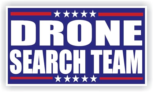 Drone Search Team Red White Blue Full Color Decal Sticker Anti-Drone Spy Privacy Shoot Aim No Drones Zone USA