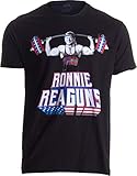Ronnie ReaGUNS | Funny Muscle Weight Lifting Work Out Patriot Merica USA T-Shirt-(Adult,XL) Black