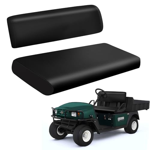 Image of Golf Cart Front Seat Covers Staple On Replacement for EZGO Workhorse Golf Cart Seat Black Micro Fiber Leather Seat Cover