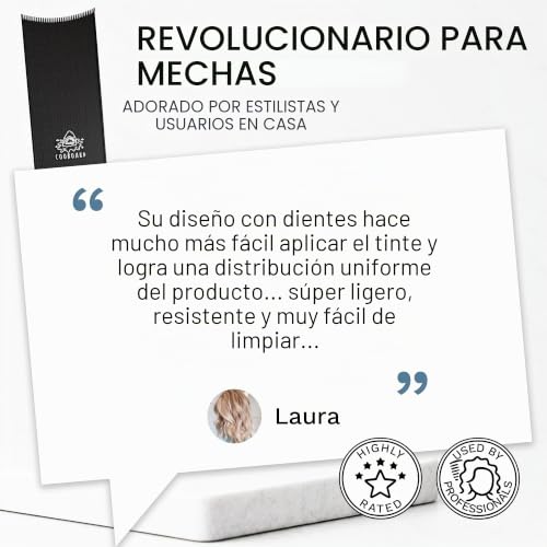 Miniatura 5 de Auténtica Tabla De Balayage Cooboard Con Dientes Paleta De Resaltado Original De The Maker Of Cooboard Hair Highlighting Kit Fácil De Limpiar, Resistente, Ligero Negro