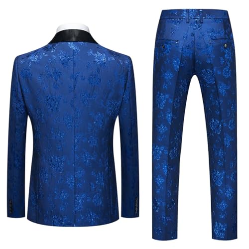 Jacquards Suit 3 Piece Men's Slim Fit Blazer Coat Trousers Vest Men Sets3